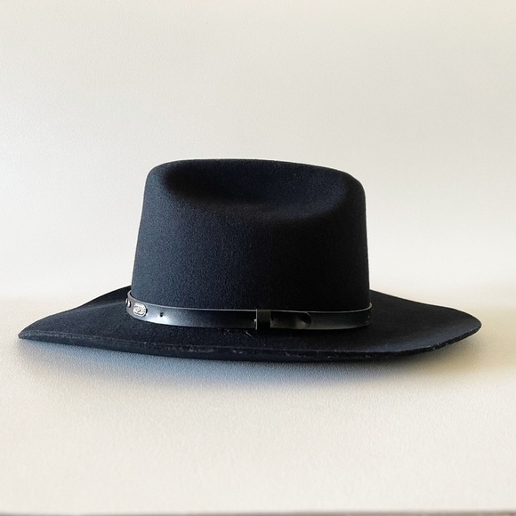 Wool Felt Cowboy Hat Western Ranch Rodeo Festival Costume Black 7 WPL 5923 USA - Picture 6 of 15